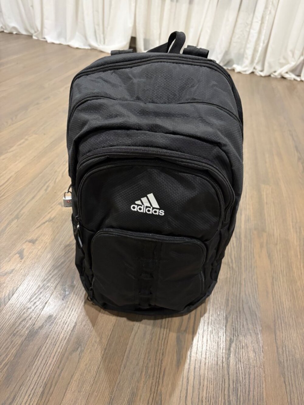 Large Adidas Black Backpack Laptop School Travel Bag Mesh Side Pockets RN 90288